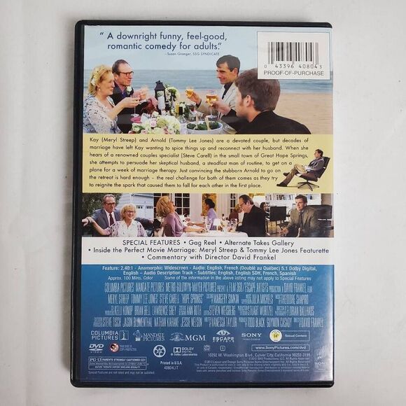 Hope Springs (DVD, 2012) Meryl Streep, Tommy Lee Jones, Steve Carell – Romantic - Picture 3 of 3